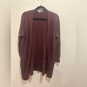 Maroon cardigan with front pockets